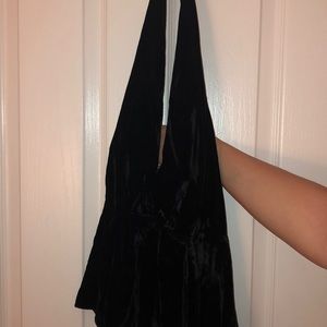 black velvet halter top